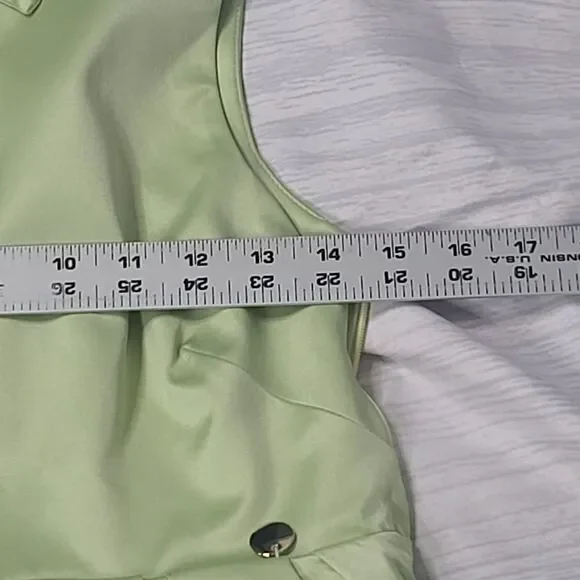 Mangano Green Satin Midi Dress, Women's Small - Picture 14 of 15